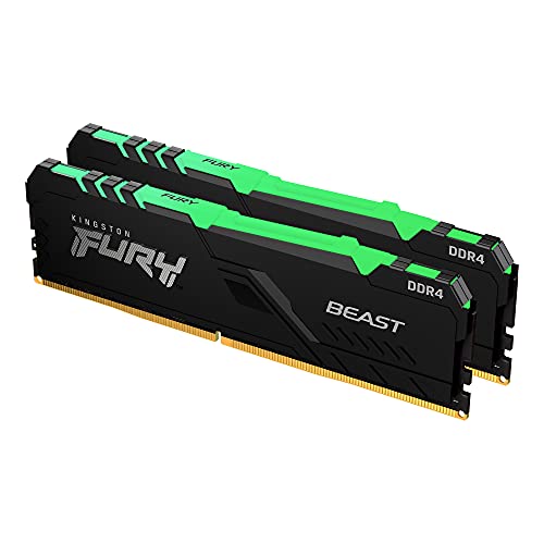 Kingston FURY Beast RGB - DDR4 - kit - 16 GB: 2 x 8 GB - DIMM 288-pin - 2666 MHz / PC4-21300 - CL16 - 1.2 V - unbuffered - non-ECC - black