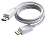 VISION Professional installation-grade DisplayPort cable - LIFETIME WARRANTY - version 1.2 4K - gold connectors - supports 1 mbps bidirectional aux channel and hotplug - DP (M) to DP (M) - outer diameter 7.3 mm - 28 AWG - 5 m - white