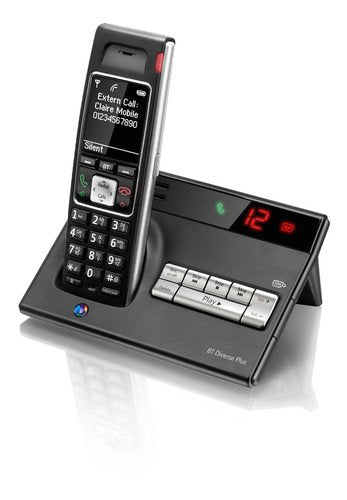 Best Value BT Diverse 7450 Plus Single DECT Phone with Answer Machine - Black