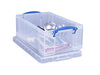 Best Value Really Useful Storage Box Plastic Lightweight Robust Stackable, 12 Litre - Clear