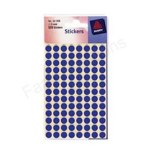 Best Value Avery 32-304 - Coloured Labels Round 8mm DIA Blue 32-304 (520 Labels) - (PK10)