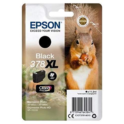 Epson 378XL - 11.2 ml - XL - black - original - blister - ink cartridge - for Expression Home XP-8605, 8606, Expression Home HD XP-15000, Expression Photo XP-8500, 8505