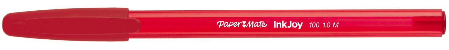 Best Value Paper Mate InkJoy 100 CAP Ball Pen with 1.0 mm Medium Tip - Red, Pack of 50