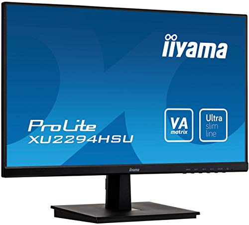 iiyama ProLite XU2294HSU-B1 - LED monitor - 22" (21.5" viewable) - 1920 x 1080 Full HD (1080p) @ 75 Hz - VA - 250 cd/m - 3000:1 - 4 ms - HDMI, VGA, DisplayPort - speakers - matte black