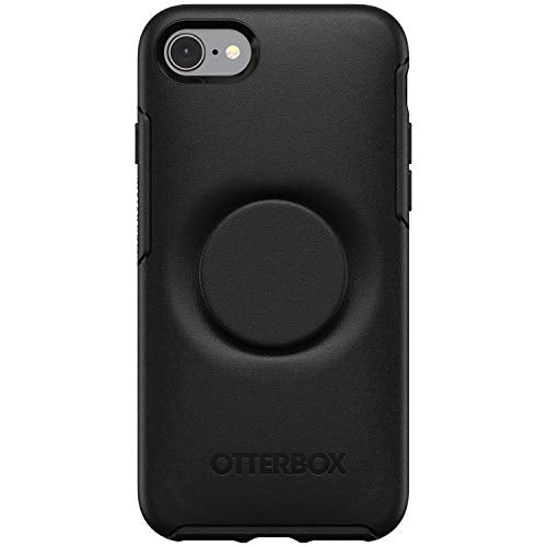 OtterBox Pop Symmetry Series Phone Case for Apple iPhone 7 8 and iPhone SE 2nd Generation Black Slim and Protective Integrated with a Popsockets Pop G