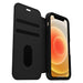 OtterBox Strada Series Folio - Flip cover for mobile phone - leather, polycarbonate, metal latch - shadow black - slim design - for Apple iPhone 12 mini