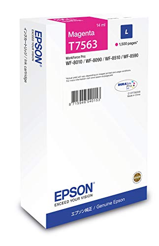 Epson T7563 - 14 ml - L size - magenta - original - ink cartridge - for WorkForce Pro WF-8010, WF-8090, WF-8090 D3TWC, WF-8510, WF-8590, WF-8590 D3TWFC