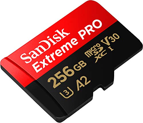 SanDisk Extreme Pro - Flash memory card - 256 GB - A2 / Video Class V30 / UHS-I U3 / Class10 - microSDXC UHS-I