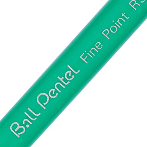 Best Value Pentel R50 Rollerball Pen Green Barrel Water-based 0.8mm Tip 0.4mm Line Red Ref R50-B [Pack of 12]