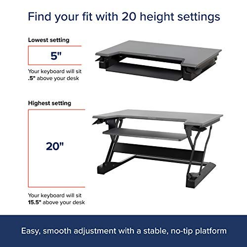 Ergotron WorkFit-T Sit-Stand Desktop Workstation - Stand for LCD display / keyboard / mouse / notebook - black - screen size: up to 30" - desktop