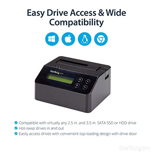 StarTech.com USB 3.0 Hard Drive Eraser Dock for 2.5" & 3.5" SATA SSD HDD + 4Kn Drive - LCD/ RS232 - Secure Erase HDD Wiper Docking Station (SDOCK1EU3P2)