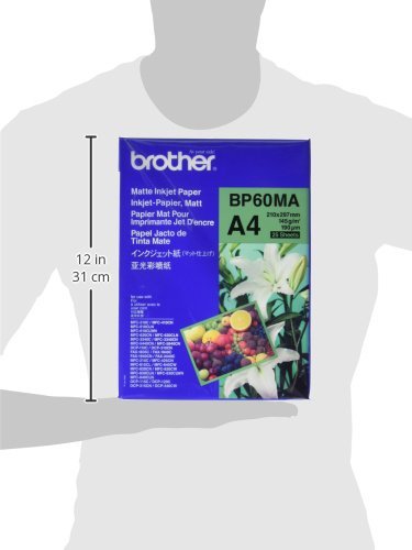 Brother BP60MA Matte Inkjet Paper - Matte - A4 (210 x 297 mm) - 145 g/m - 25 sheet(s) paper - for Brother DCP-J582, J982, T310, HL-J6000, MFC-J1605, J5630, J6583, J6983, J738, J877, J998