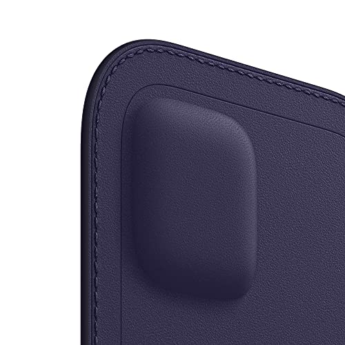 Apple with MagSafe - Protective sleeve for mobile phone - leather - deep violet - for iPhone 12 Pro Max