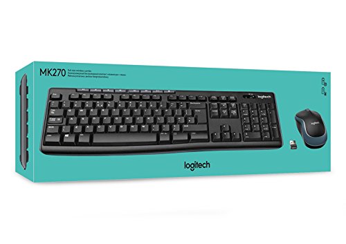 Best Value Logitech MK270 Wireless Keyboard and Mouse Combo for Windows, 2.4 GHz Wireless, Compact Wireless Mouse, 8 Multimedia & Shortcut Keys, 2-Year Battery Life, PC/Laptop, QWERTY Italian Layout - Black