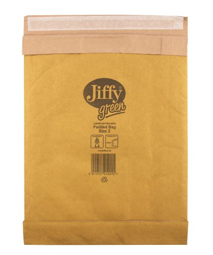 Best Value Jiffy Padded Bags, Size 2, 195 x 280mm, 100% Paper, Heavy Duty Protection (Pack of 100)