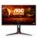 AOC Gaming Q27G2S - G2 Series - LED monitor - 27" - 2560 x 1440 QHD @ 165 Hz - IPS - 350 cd/mï¿½ - 1000:1 - 1 ms - 2xHDMI, DisplayPort - matte black front, matte black/red back side