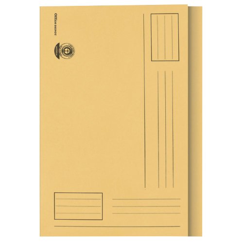 Best Value Heavy Weight Square Cut Folders Foolscap 285gsm Yellow - Pack of 100