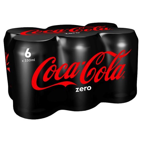 Best Value Coca Cola Zero Can, 330ml (Pack of 6)