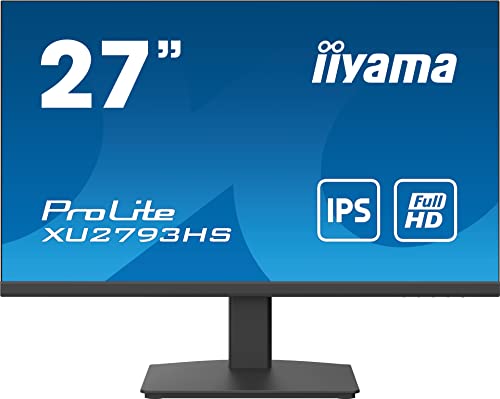 iiyama ProLite XU2793HS-B4 - LED-Monitor - 27 Zoll - 1920 x 1080 Full HD (1080p) @ 75 Hz - IPS - 300 cd/m≤ - 1000:1 - 4 ms - HDMI, VGA, DisplayPort - Lautsprecher - Mattschwarz