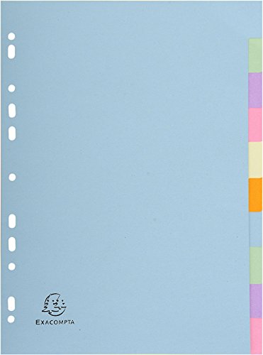 Best Value Exacompta Forever 10 Parts Plain Dividers, A4 - Assorted pastel Colours