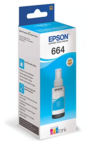 Epson Ink Cartridges, T6642, 4 colour ink bottles, Singlepack, 1 x 70.0 ml Cyan