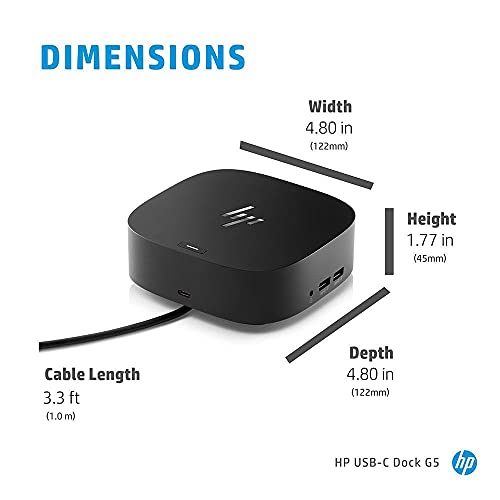 HP USB-C Dock G5 - Docking station - USB-C - GigE - 100 Watt - United Kingdom - for OMEN by HP 16, 17, Victus by HP 16, Chromebook 14, Pavilion 15, Pavilion Gaming TG01