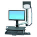 Ergotron 45-270-026 StyleView Sit-Stand Combo Arm with Worksurface & Medium Silver CPU Holder