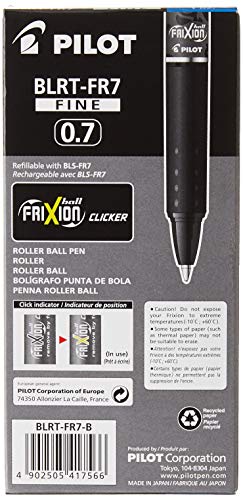 Pilot FriXion Clicker Erasable 0.7mm Black PK12