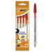 Best Value BIC Cristal Original Ballpoint Pens Medium Point (1.0 mm) - Red, Pouch of 4