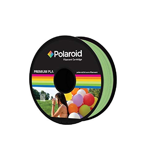 Polaroid Universal PLA 1Kg Light Green Environmentally friendly bio-compostable plastic made from corn starch High rigidity with good gloss finish Print temperature: 190  210pC / 374  410pF, Bed temperature: 0  65pC / 32  149pF, Infill speed: 30  90 mm/s Travel speed: 90  150 mm/s