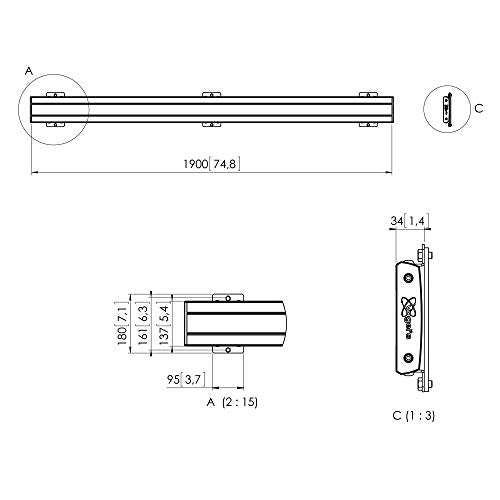 PFB 3419, Interface bar 1915mm - silver