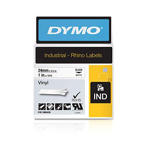 DYMO Rhino Coloured Vinyl - Vinyl - black on white - Roll (2.54 cm x 5.5 m) 1 roll(s) tape - for Rhino 6000, 6000 Hard Case Kit