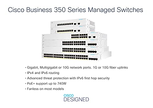 Cisco Business 350 Series CBS350-24XS - Switch - L3 - Managed - 20 x 10 Gigabit SFP+ + 4 x combo 10GBase-T - rack-mountable