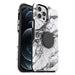 OtterBox Otter + Pop Symmetry Series - Back cover for mobile phone - polycarbonate, synthetic rubber - white marble graphic - for Apple iPhone 12 Pro Max