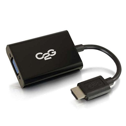 C2G HDMI to VGA and Stereo Audio Adapter Converter Dongle - Video converter - HDMI - HDMI, VGA - black