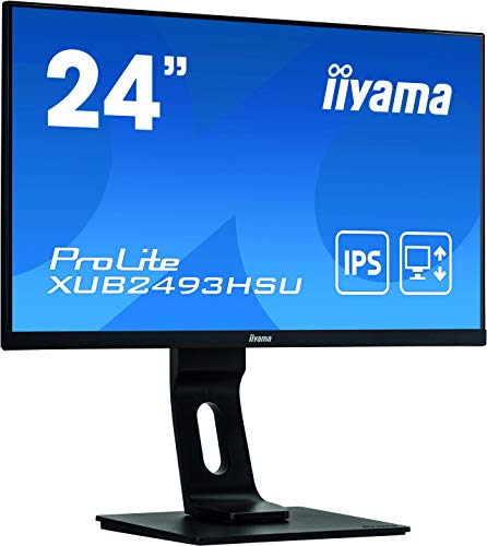 iiyama ProLite XUB2493HSU-B1 - LED monitor - 24" (23.8" viewable) - 1920 x 1080 Full HD (1080p) @ 60 Hz - IPS - 250 cd/m - 1000:1 - 4 ms - HDMI, VGA, DisplayPort - speakers - matte black