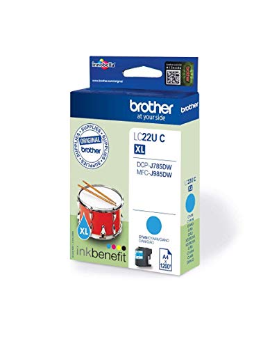 Brother LCLC22UC - XL - cyan - original - ink cartridge - for Brother DCP-J785DW, MFC-J985DW, INKvestment Work Smart MFC-J985DW, MFC-J985DW XL