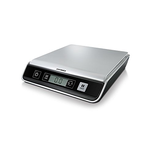 DYMO M10 Mailing Scales 10kg. Easy to use, USB-connection, digital display, consistent accuracy, small Footprint, Automatic shut-off, Tare function for subtracting container weight, Hold feature locks in weight of oversized envelopes and packages for easy viewing. Free DYMO Scale Software for Mac or PC