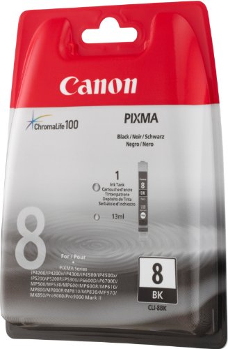 Canon CLI-8 BK - 0620B001 - 1 x Black - Ink tank - For PIXMA iP4300,iP4500,iP5300,MP520,MP600,MP610,MP810,MP960,MP970,MX850,Pro9000