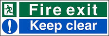 Best Value Stewart Superior Sign Fire Exit Keep Clear 300mm x 100mm Self-adhesive Vinyl Ref SP126SAV