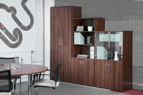 Best Value DAMS Infinite 2140 Bookcase and Doors-Walnut, 47x80x214 cm