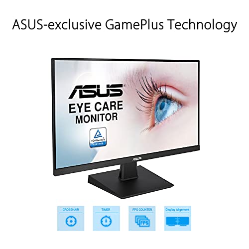 ASUS 23.8” 1080P Monitor (VA247HE) - Full HD, 75Hz,  Adaptive-Sync/FreeSync™, Low Blue Light, Flicker Free, Eye Care, VESA  Mountable, Frameless, HDMI