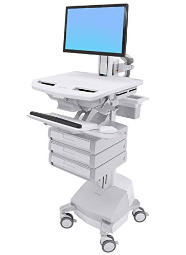 Ergotron StyleView Cart with LCD Pivot, SLA Powered, 3 Drawers - Cart - for LCD display / PC equipment (open architecture) - lockable - aluminium, zinc-plated steel, high-grade plastic - screen size: up to 24" - 66 Ah - Lead Acid