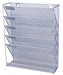 Best Value o/d Mesh Wall Literature Holder 5 A4 compartments Silver