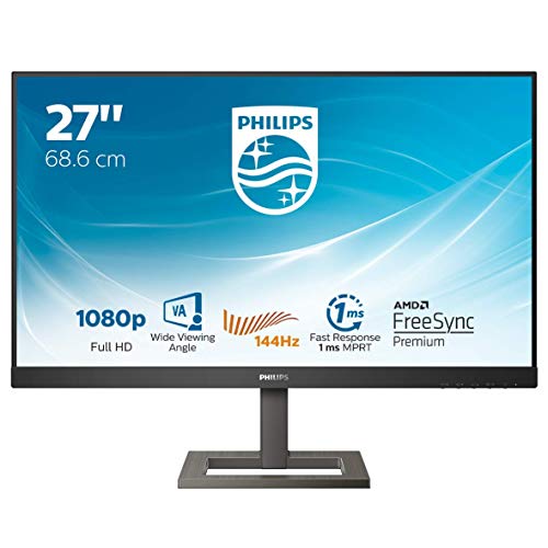 Philips E-line 272E1GAEZ - LED monitor - 27" - 1920 x 1080 Full HD (1080p) @ 144 Hz - VA - 350 cd/m? - 3000:1 - 1 ms - HDMI, DisplayPort - speakers - black/dark chrome textured