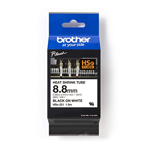 Brother HSe-221 - Black on white - Roll (0.88 cm x 1.5 m) 1 roll(s) tube - for P-Touch PT-D600, D800, E500, E550, E800, H101, P750, P900, P950, P-Touch EDGE PT-P750