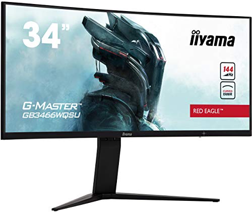 iiyama G-MASTER Red Eagle - LED monitor - curved - 34" (34" viewable) - 3440 x 1440 UWQHD @ 144 Hz - VA - 400 cd/m - 3000:1 - DisplayHDR 400 - 1 ms - 2xHDMI, 2xDisplayPort - speakers - matte black