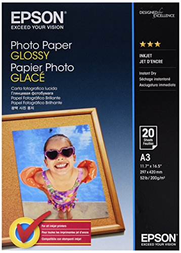 Epson - Glossy - A3 (297 x 420 mm) - 200 g/m - 20 sheet(s) photo paper - for Expression Photo XP-970, SureColor P706, SC-T5160, T3160, WorkForce WF-7725, 7845