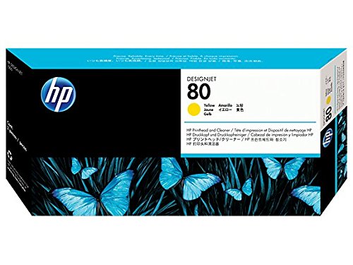 Best Value HP Original C4823A Print Head + Cleaner No 80 Yellow