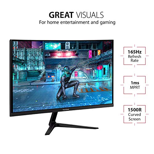 Viewsonic VX3218-PC-MHD - Gaming - LED monitor - curved - 32" (31.5" viewable) - 1920 x 1080 Full HD (1080p) @ 165 Hz - VA - 300 cd/m? - 4000:1 - 1 ms - 2xHDMI, DisplayPort - speakers